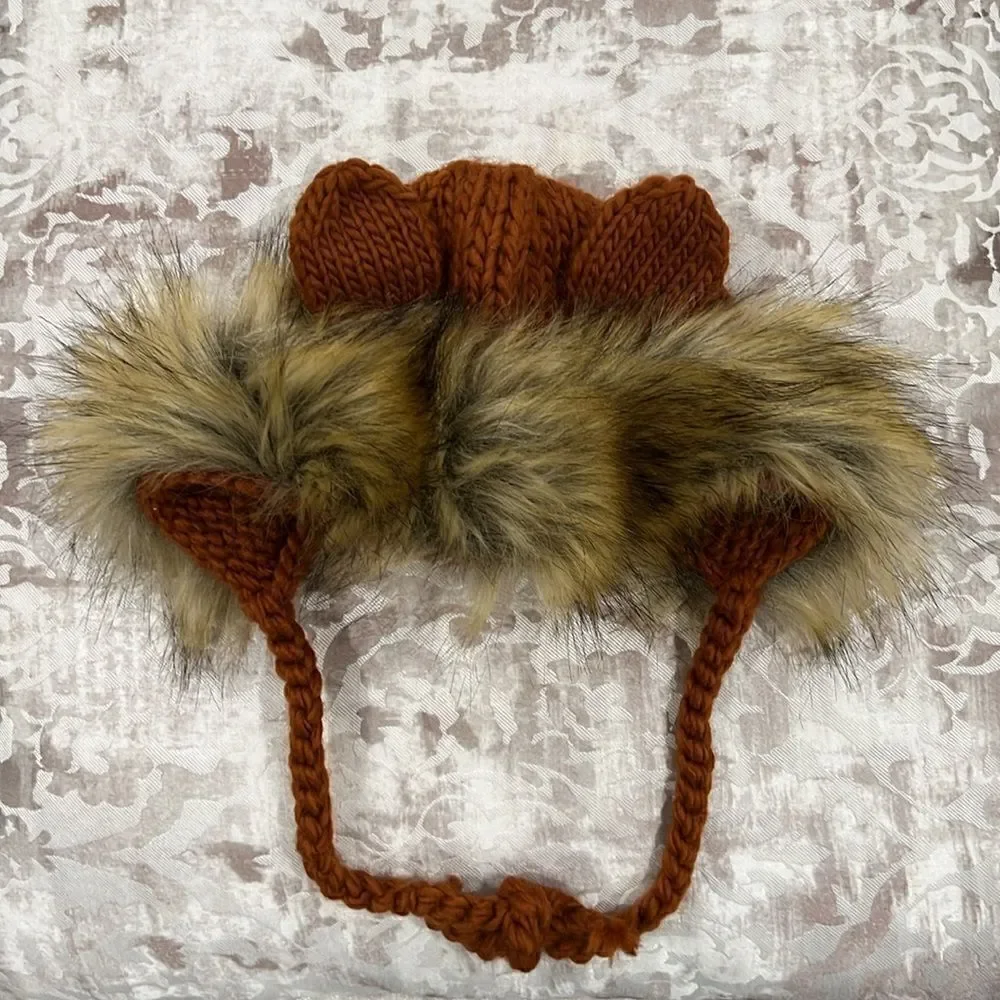 The Blueberry Hill lion hat size 3-6 months, cinnamon, NWOT